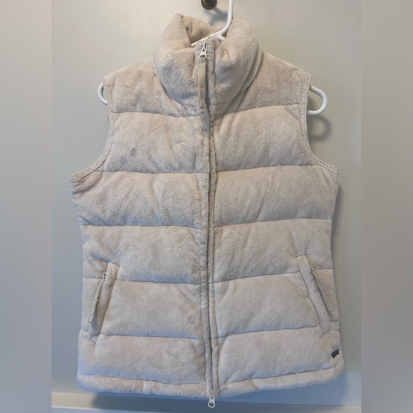 Athleta Jackets & Blazers - Athleta White Fleece Down Puffer Vest Size M